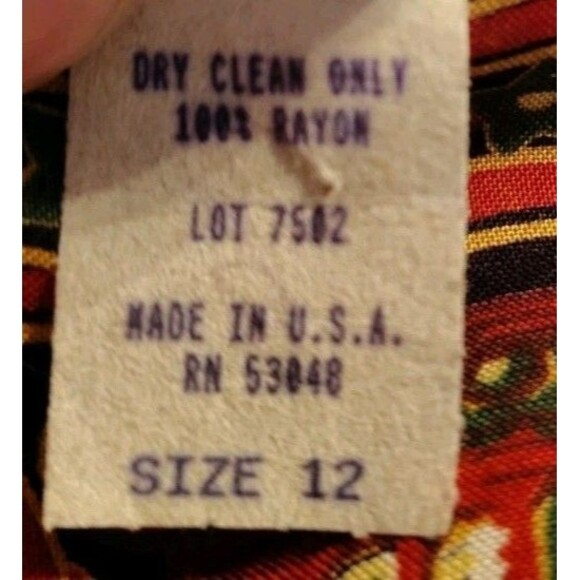 Vintage Ultra Dress Blouse Size 12 Design Buttons Padded Shoulders Back Tie... - Picture 9 of 9